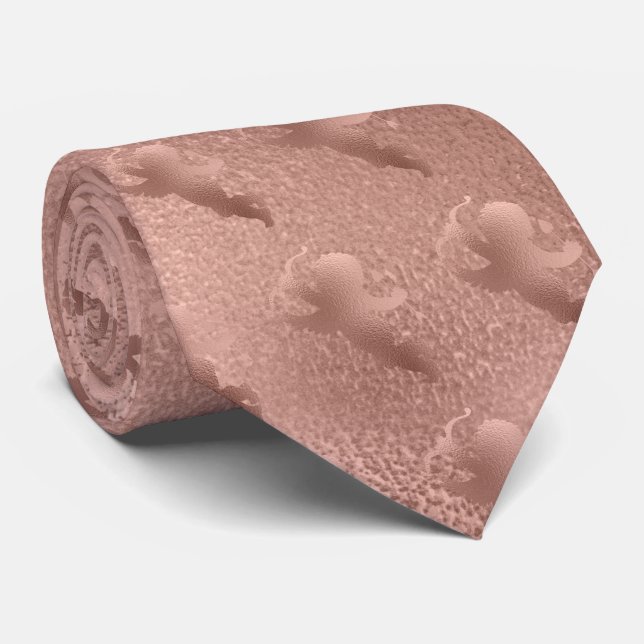 Rose Gold Cupid Kärlek Alla Hjärtans Dag Slips (Rullad)