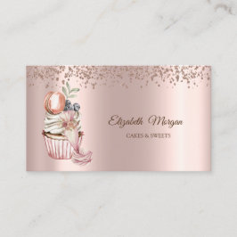Rose Gold Diamanter, Cupcake, Godis, Bakverktyg Visitkort