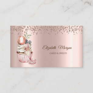 Rose Gold Diamanter, Cupcake, Godis, Bakverktyg Visitkort