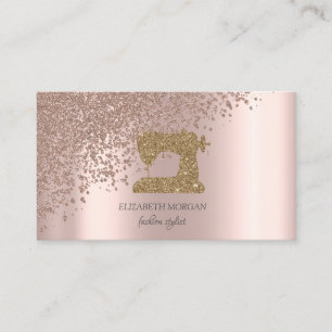 Rose Gold Diamanter Guld Glitter Symaskin Visitkort