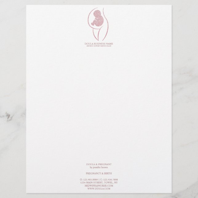 Rose Gold Doula & Förlossning Brevhuvud (Framsida)