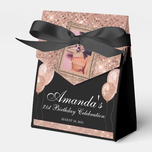 Rose Gold Drip Glamour Foto Presentaskar (Framsidan Sidan)