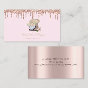 Rose Gold-droppande bakmixerblommor Visitkort
