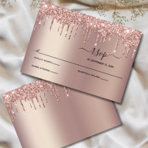 Rose Gold Droppande Glitter Elegant Bröllop