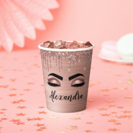 Rose Gold Droppande Glitter Glam Ögon
