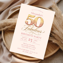 Rose Gold Elegant 50th Birthday