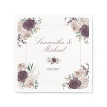 Rose Gold Elegant Blommig Namn Bröllopspar