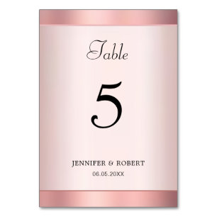 Rose Gold Elegant Handskriven Modern Mall Bordsnummer