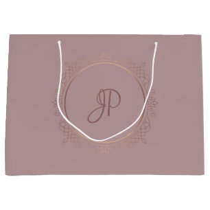 Rose Gold Elegant Monogram Mall Template Trendig