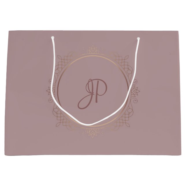 Rose Gold Elegant Monogram Mall Template Trendig (Framsidan)