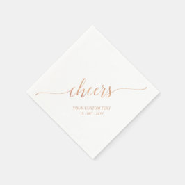 Rose Gold | Elegant Stilfull Bokstavsdesign Cheers Pappersservett