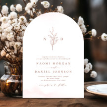 Rose gold enkel botanisk monogram rustik bröllop