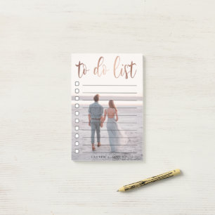 Rose Gold Fals Folie Script Att Göra Lista Post-it Block