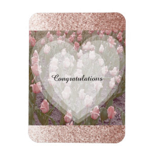 Rose Gold Fals Glitter Grattis Magnet