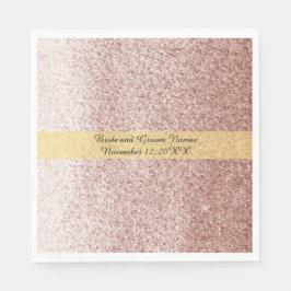 Rose Gold Fals Glitter Guld Band Pappersservett