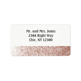 Rose Gold Fals Glitter Ny Alamat Adressetikett