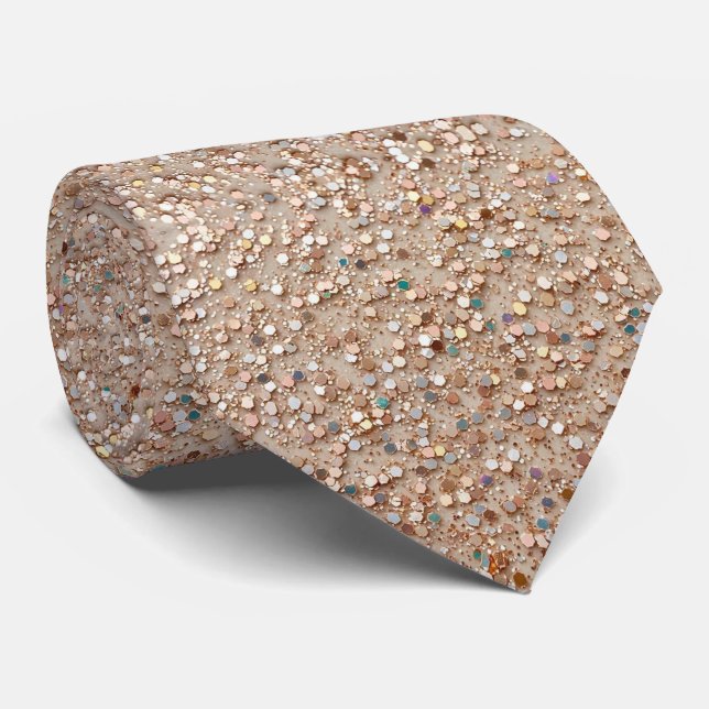 Rose Gold Fals Glitter + Silke | Lyxig Herrskaps- Slips (Rullad)