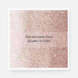 Rose Gold Falskt Glitter Rosa Band Pappersservett