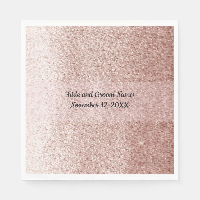 Rose Gold Falskt Glitter Rosa Band Pappersservett (Framsidan)