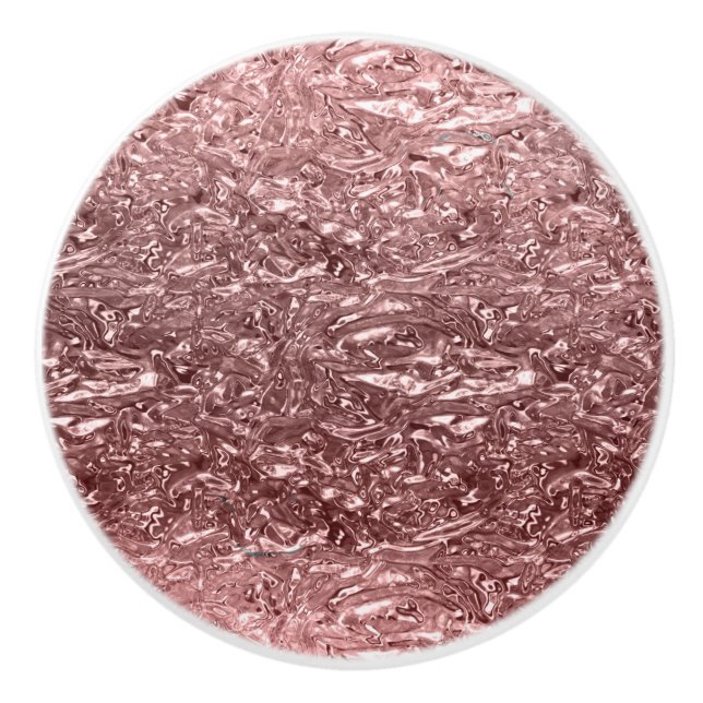 Rose Gold Flytande Krom Metallisk Chic Glam Knopp (Framsidan)