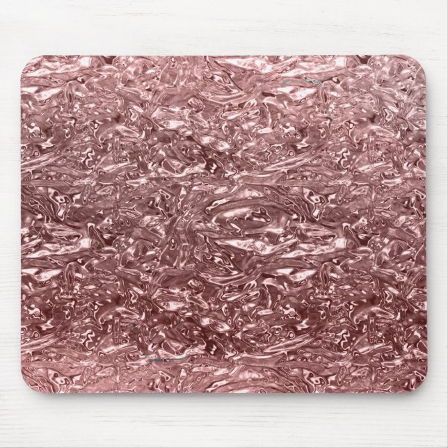 Rose Gold Flytande Krom Metallisk Chic Glam Musmatta (Framsidan)