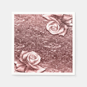 Rose Gold Flytande Krom Metallisk Chic Glamour Par Pappersservett