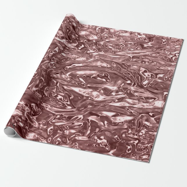 Rose Gold Flytande Krom Metallisk Chic Glamour Par Presentpapper (Utrullad)