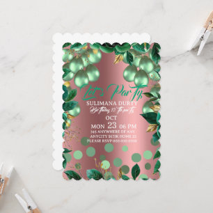 Rose Gold Födelsedagsinbjudan Mall: Låt oss dela Inbjudningar