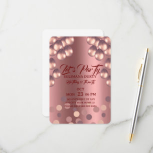 Rose Gold Födelsedagsinbjudan Mall: Låt oss skilja OSA Kort