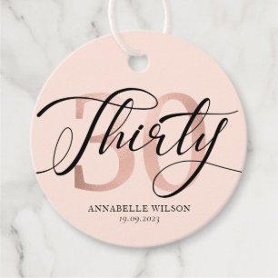 Rose Gold Foil 30th Birthday Tack Gåvor Etiketter