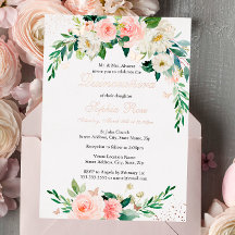 ROSE GOLD FOIL Pink Floral Quinceanera