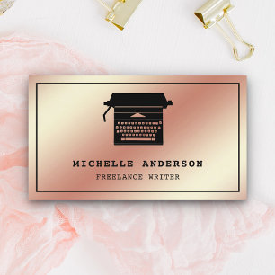 Rose Gold Folie Chic skrivmaskin Professionell för Visitkort