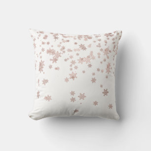 Rose Gold-folie Metalliska julsnöflingor Kudde
