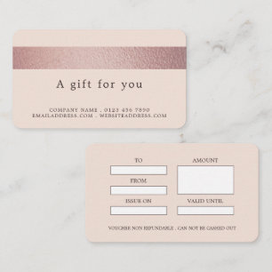Rose Gold Folie Rand på Rosafärgade Presentkort Visitkort
