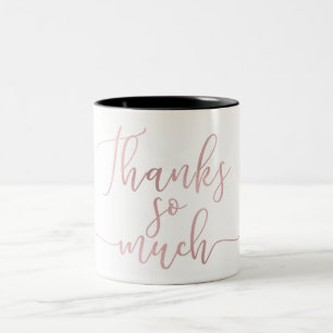 Rose Gold Folie Script Tack Tack Så Mycket Två-Tonad Mugg