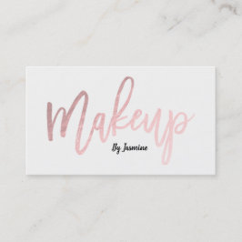 Rose Gold Folie Smink Modern Skript Penseldrag Visitkort