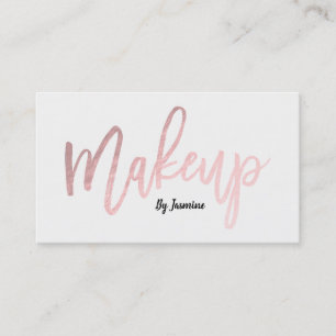Rose Gold Folie Smink Modern Skript Penseldrag Visitkort
