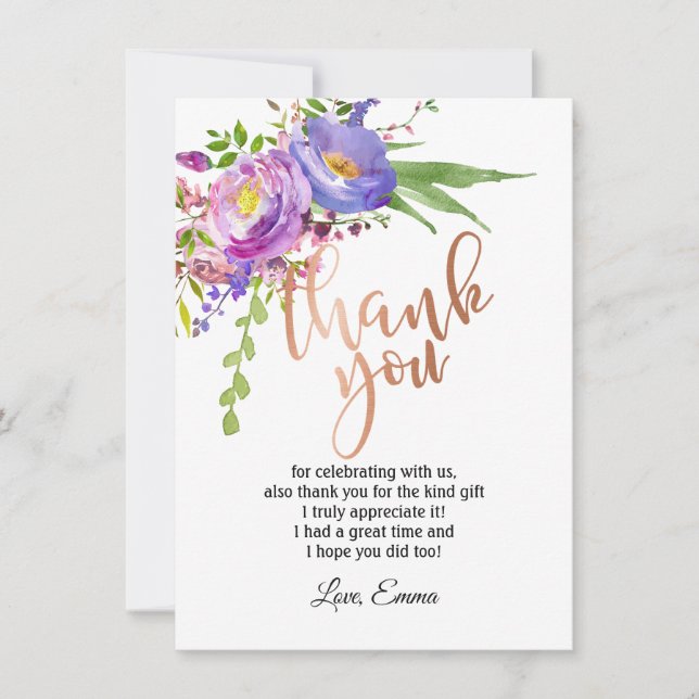 Rose Gold-folie, tackkort Inbjudningar (Framsida)