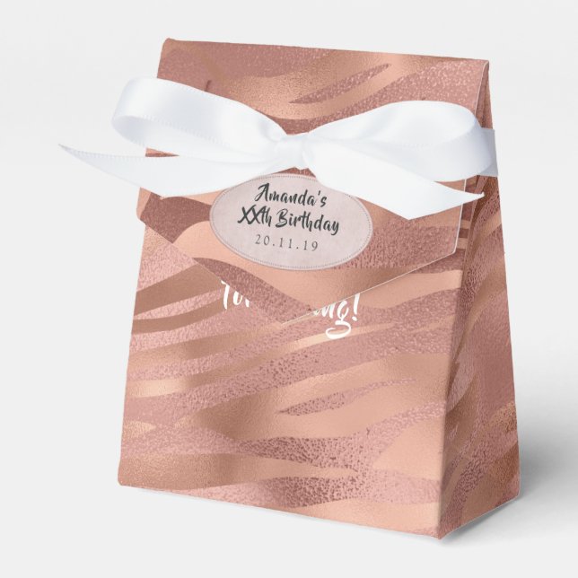 Rose Gold Folie Tiger Ränder Presentaskar (Framsidan Sidan)