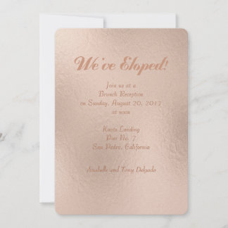 Rose Gold Folieeffekt Vi har rymt Bröllopsinbjudan Inbjudningar