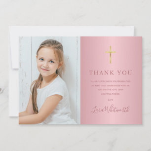 Rose Gold Foto Första Nattvarden Tack Kort