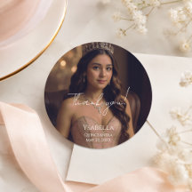 Rose Gold Foto Quinceañera Tack Klistermärke