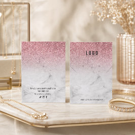 Rose Gold Girly Glitter Modern halsband örhängen Visitkort