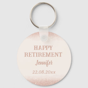 Rose Gold Glad Pension Nyckelring
