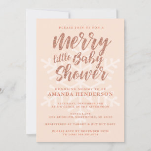 Rose Gold Glada lilla bebis-babyshower-inbjudan Inbjudningar