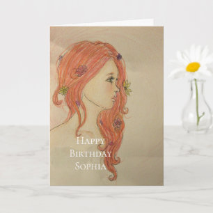 Rose Gold Glam Enhörning Födelsedag Kort