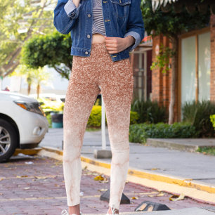 Rose Gold Glam Glitter Gnistrande Ombre Marmor Leggings
