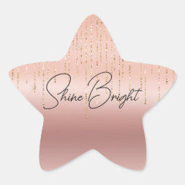 Rose Gold Glam Strängar Stjärnformat Klistermärke