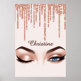 ✨ Rose Gold Glamörskönhet för Chic Feminint Mode � Poster