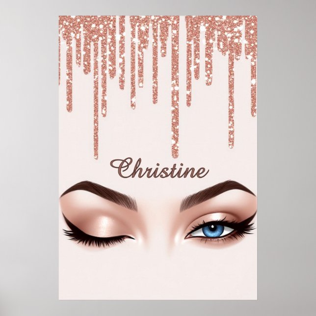 ✨ Rose Gold Glamörskönhet för Chic Feminint Mode � Poster (Framsidan)